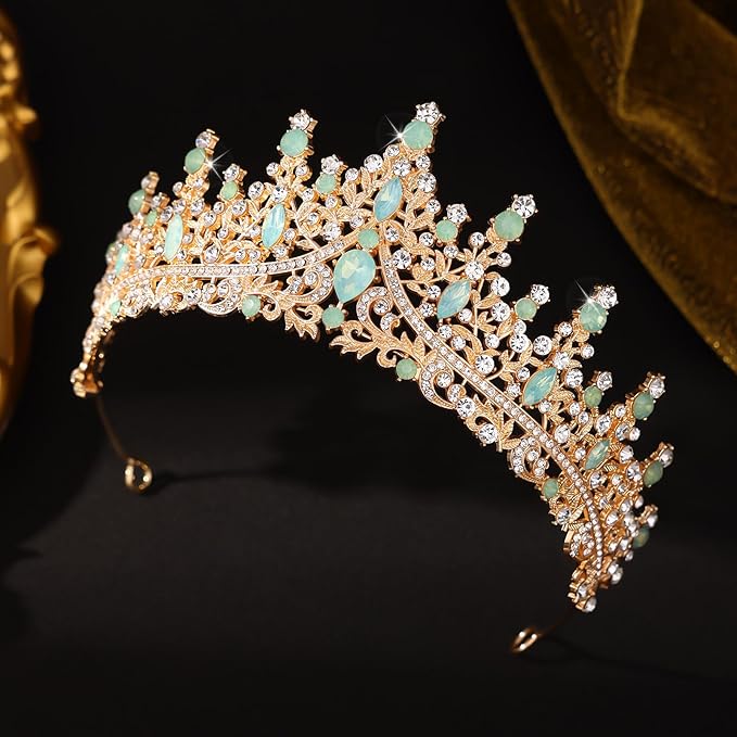 Baroque Tiara for Women Crystal Queen Crowns Rhinestone Princess Tiaras for Girl Wedding Headband for Bride Hair Accessories for Halloween Costume Birthday Party Prom Mother's Gifts