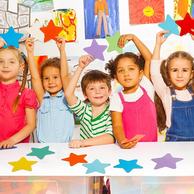 360 Assorted Color Paper Star Cut-Outs & Shapes - Accent Die-Cuts for Classroom Decor, Teachers, Kids DIY Craft Projects & Back to School Bulletin Board Decorations