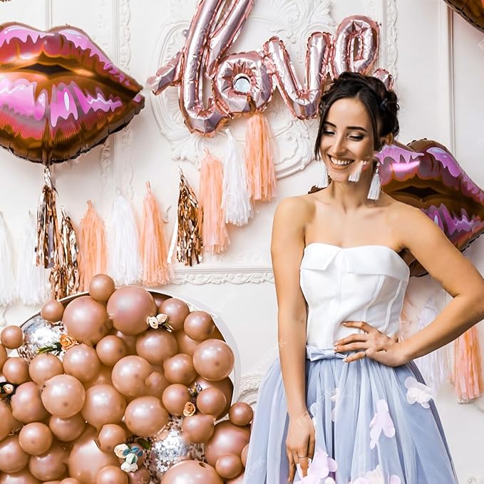 Labeol Rose Gold Balloons Different Sizes 139PCS 18/12/10/5 Inch Rose Gold Balloon Garland Arch Kit Quality Latex Balloons Decorations for Party Birthday Graduation Wedding