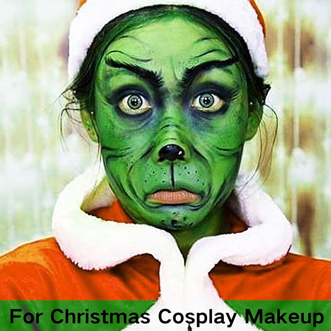 MEICOLY 3PCS Black White and Green Face Body Paint Stick,Face Paint Stick for Halloween SFX Cosplay Clown Skeleton Witch Makeup,Elphaba Face Paint,Waterproof Eye Black Baseball Softball Football