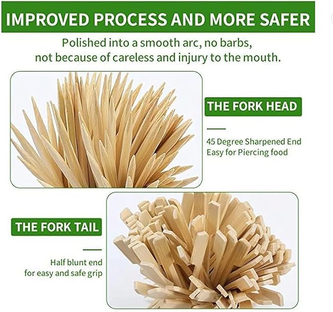 3.5 Inch Bamboo Skewers,1000 PCS Toothpicks for Appetizers,Wide Flat Paddle Bamboo Wood Picks for Cocktail, Fruit, BBQ, Sandwich, Marshmallow, Drink, Yakitori Chicken, Fondue, Roasting.