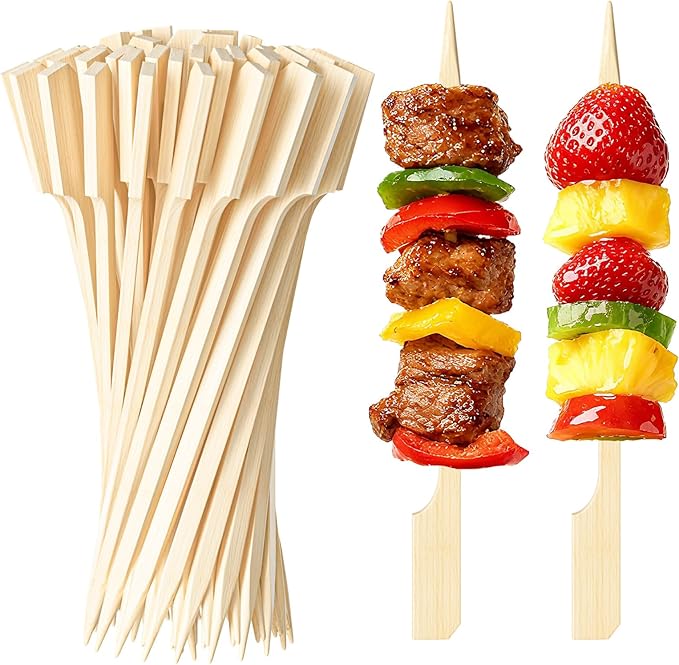 Bamboo Appetizer Skewers 4.7 Inch – 300 Pack Cocktail Picks for Appetizers, Charcuterie Toothpicks, Decorative Party Picks, Bamboo Cocktail Sticks for Drinks and Food