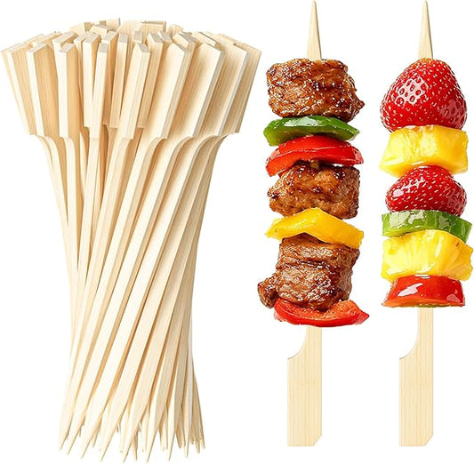 Bamboo Appetizer Skewers 4.7 Inch – 300 Pack Cocktail Picks for Appetizers, Charcuterie Toothpicks, Decorative Party Picks, Bamboo Cocktail Sticks for Drinks and Food