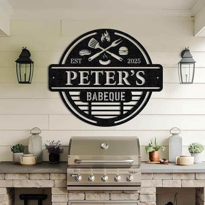 Personalized Metal Barbecue Wall Sign, Custom Barbecues Sign for Outdoor, Large BBQ, Barbecue Metal, Custom BBQ & Grill Signs, Father's Day Gift, Gift for Dad, Grandpa /3