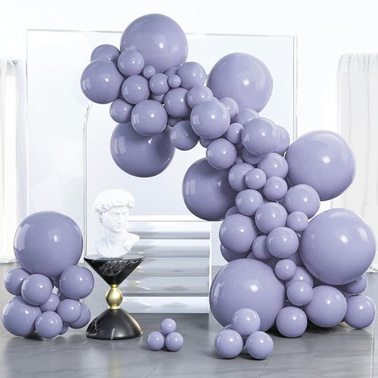 PartyWoo Dusty Blue Balloons 100pcs Different Sizes Pack of 18 12 10 5 Inch Slate Blue Boho Neutral Balloon Arch Kit for Baby Shower Anniversary Graduation Birthday Party Decorations Blue-F16