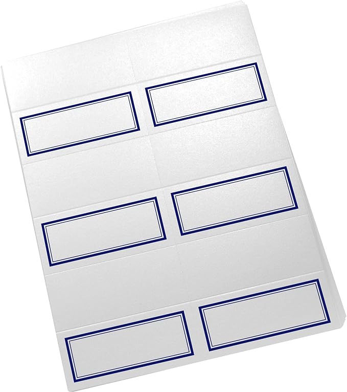 Double Line Border Printable Place Cards, Navy (Choose Color), Set of 150 (25 Sheets), Laser & Inkjet Printers - Wedding, Party, Dinner, and Special Events - Made in the USA