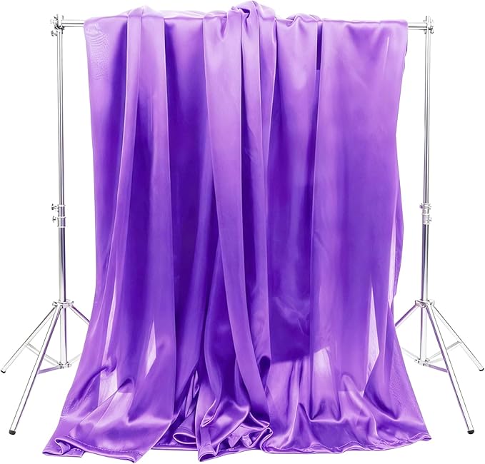 5x10FT Photo Stage Backdrop 2 Panels Curtains Drapes for Photography and Party (Purple)