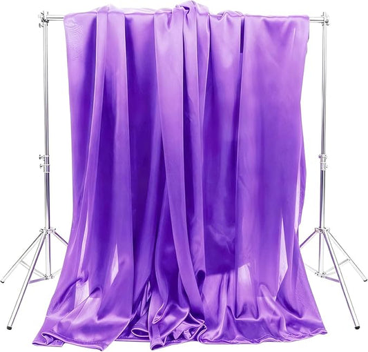 5x10FT Photo Stage Backdrop 2 Panels Curtains Drapes for Photography and Party (Purple)