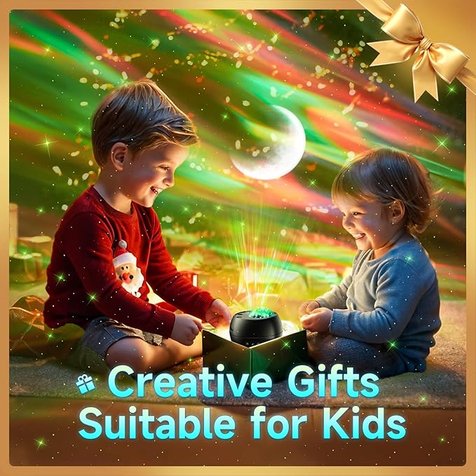 COOLNIGHT Galaxy Projector for Bedroom, 180 Light Modes Moon Star Aora Night Light, 15 White Noise+Bluetooth Galaxy Light, Remote Star Projector for Kids Christmas Gifts