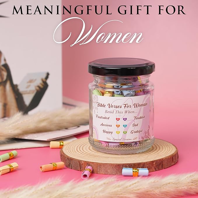 Bible Verse Jar For Women, Religious Gifts For Women, Christian Gifts for Women, Birthday Gifts, Graduation Gifts for Her, Inspirational Bible Jar, Teacher Appreciation Gifts