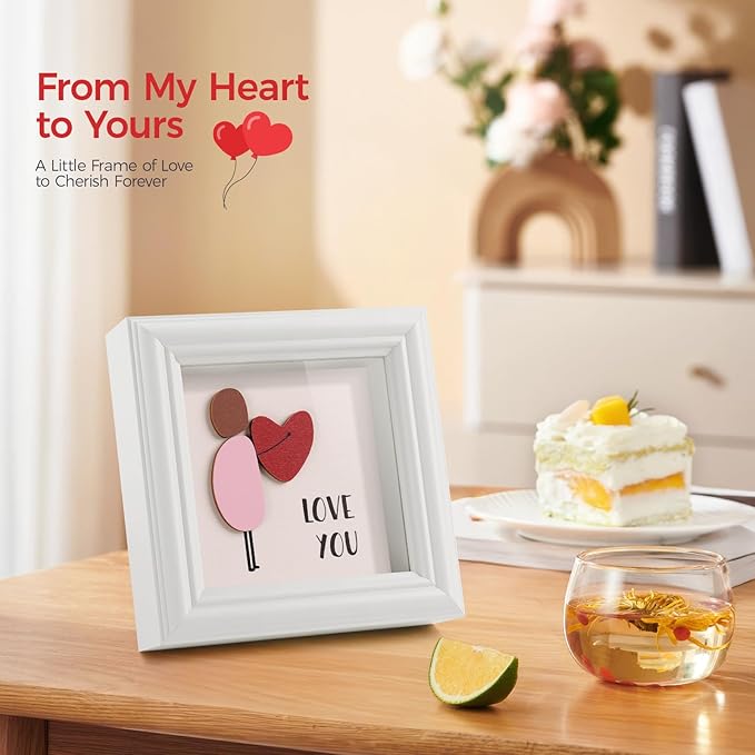 LukieJac Valentine's Day Gifts Shadow Box Frame - I Love You Gifts Decoration for Boyfriend, Him, Husband for Anniversary, Birthday, Christmas