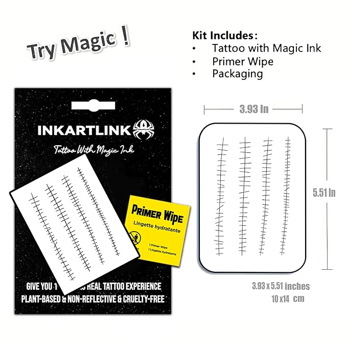 INKARTLINK Semi Permanent Tattoos,Halloween temporary tattoo, party tattoos, realistic, waterproof, cruelty-free, non-reflective (Simulation Scars)