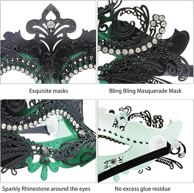 Coddsmz Couple Masquerade Mask Set - Venetian & Mardi Gras Mask for Women & Men