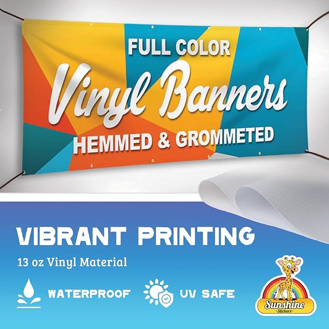 Custom Banners | Personalized Vinyl Signs for Business, Birthdays, Weddings, Events, Outdoor & Indoor Use | Customizable Happy Birthday, Graduation, Christmas & Party Decorations | Create Your Own Banner