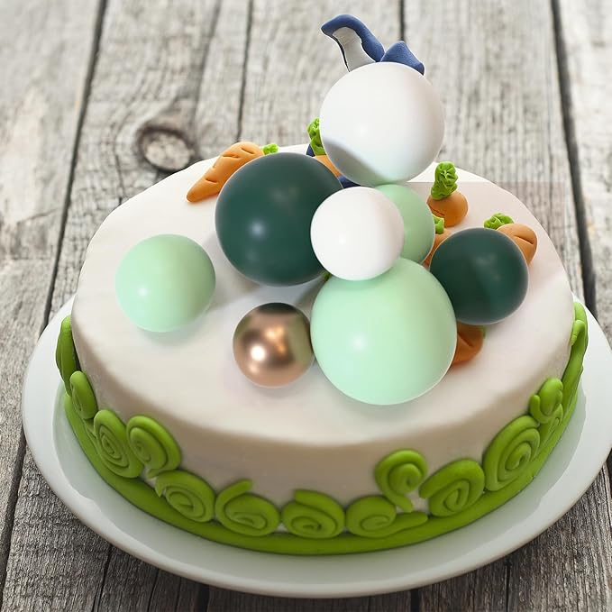 ASTARON 20 Pcs Ball Cake Topper Decorations Mini Balloons Cake Topper Sticks Light Green Balls Cake Picks Cake Topper Balls Cake Decorations for Wedding Birthday Cake Decorations