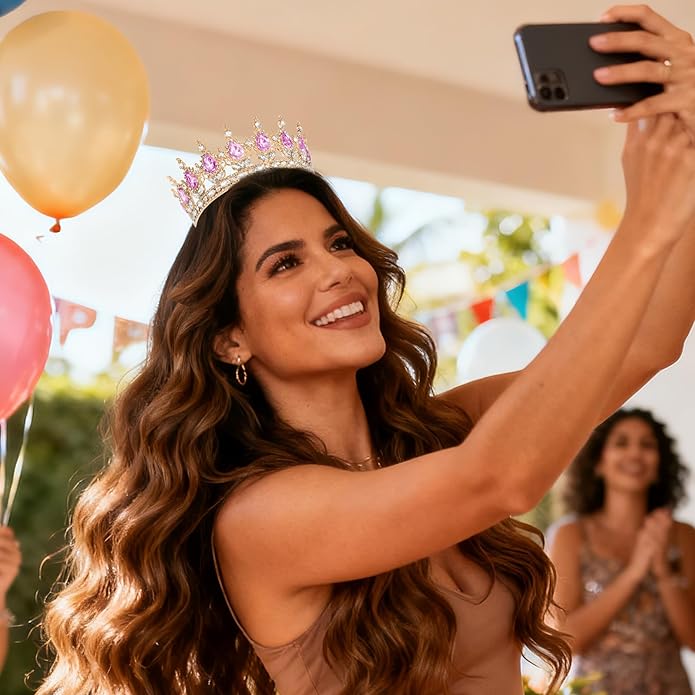 Crown for Women Crystal Rhinestone Wedding Tiara Queen Hair Accessories for Birthday Prom Pageant Princess Headband