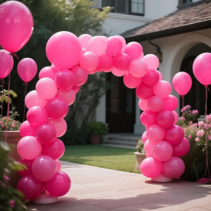 KAWKALSH Hot Pink Balloon 12 Inch, 110pcs Latex Party Balloons Helium Bright Color for Birthday Baby Shower Wedding Party Supplies Arch Garland Decoration