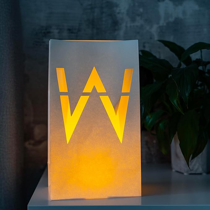 W Light Up Letter - Luminary Bags Perfect for Personalized Happy Birthday Banner, Proposal Decorations, Engagement Party Decorations and Congratulations Banner for Your Loved One