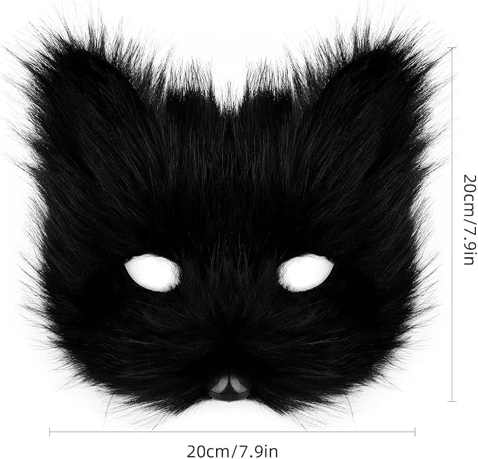Animal Fox Wolf Mask Halloween Party Cosplay Costumes Props Plush Cat Half Face Masks Carnival Christmas Masquerade