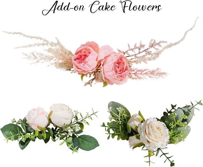 Personalized Wedding Cake Topper in Acrylic Custom Bride & Groom Name & Date Cake Decoration Printed with Flowers & Green Leaves