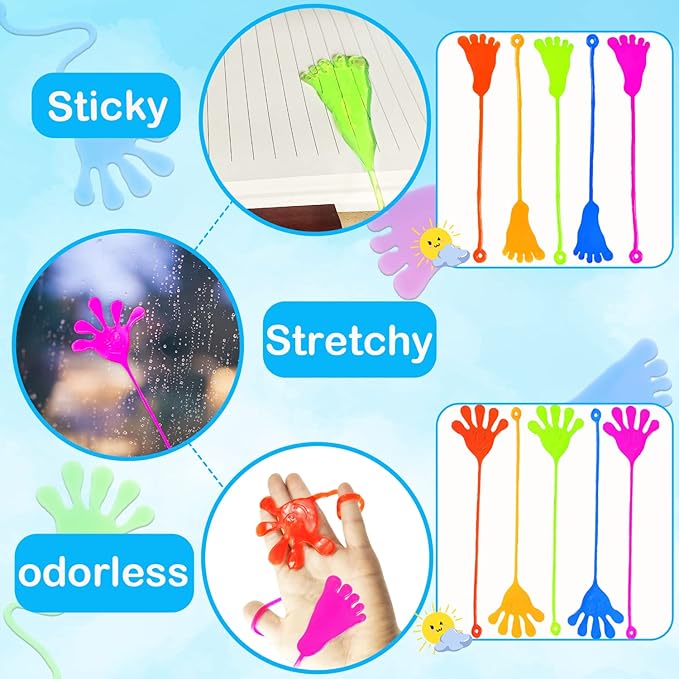 Party Favors Goodie Bag Stocking Stuffer Fillers for Kids (30 PCS), Christmas Large Sticky Hands & Feet for Birthday Pinata, Classroom Students Treats Prizes Supplies Toy Gift for Toddlers Boys Girls