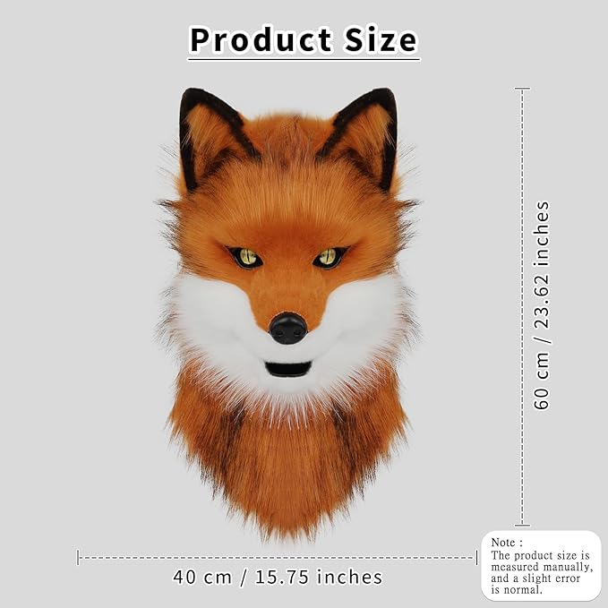 Animal Wolf Mask Cosplay Costume Accessories Furry Faux Fur Dog Fox Full Head Therian Masks Anime Dress up Party