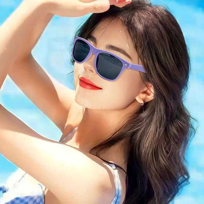 12 Pack Neon Colors Sunglasses Classic Retro Party Favors Sunglasses for Unisex Adult