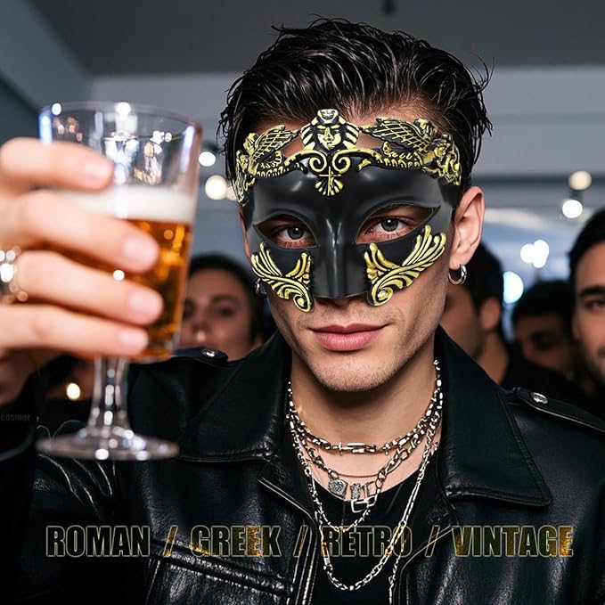 Masquerade Mask for Women Men Couple Venetian Mask Roman Greek Mask for Halloween Costume Party Prom