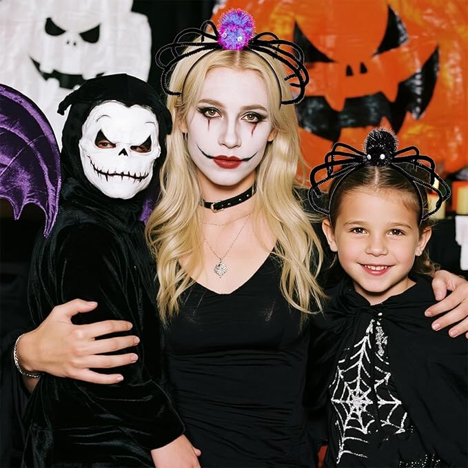 Halloween Headbands, Purple Spider Hairband Halloween Accessories for Cosplay Woman Man (Purple)