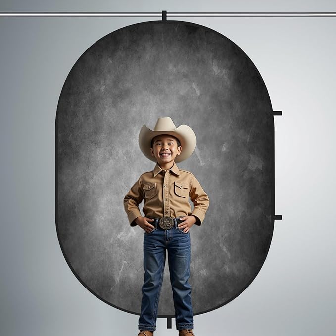 Kate 5x6.5ft Collapsible Backdrop Pop Up Photo Backdrops Grey Brown Portable Background for Portrait Photography, for Video, for Live Stream