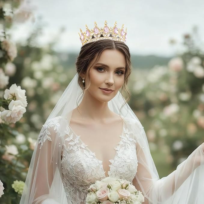 Queen Crown Rhinestone Wedding Crowns and Tiaras for Women Costume Party Hair Accessories Princess BirthdayCrown Crystal BridalCrown