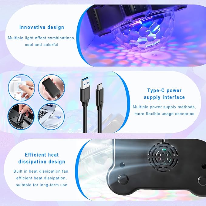 Disco Ball Light for DJ Party: Strobe Led Dance Stage Lighting Sound Activated Rotating Lamp With Remote Control for Room Indoor Outdoor Kids Ceiling Decor Bar Club Rave Home Wedding Karaoke Christmas