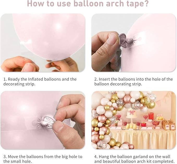 Blush Balloon Garland Kit, Nude Beige Metallic Gold and Rose Gold Confetti Latex Balloons Double Stuffed Cream Pink White Balloon Arch for Girls Wedding Baby Bridal Shower Birthday Party Decorations