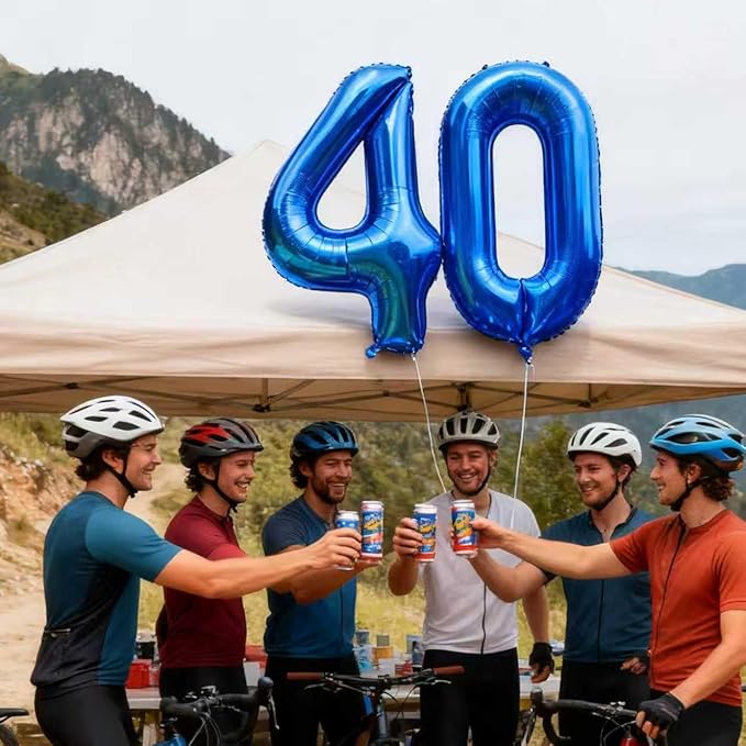 Laser Navy Blue Number 40 Balloons 40 Inch Giant Number Dark Blue 40 Foil Mylar Balloons for 40th Birthday Anniversary Events Party Decorations