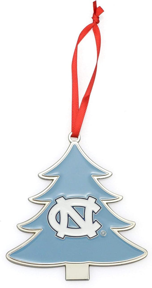 North Carolina Tar Heels (UNC) Tree Shaped Metal Christmas Ornament