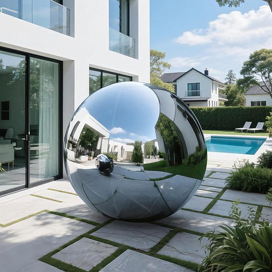 Inflatable Mirror Ball,Reusable Mirror Ball Large Event Decoration PVC Disco Ball for Party, Concerts, Stage, Wedding Decorations - No Pump Included (Silver, 1pcs：0.8m)