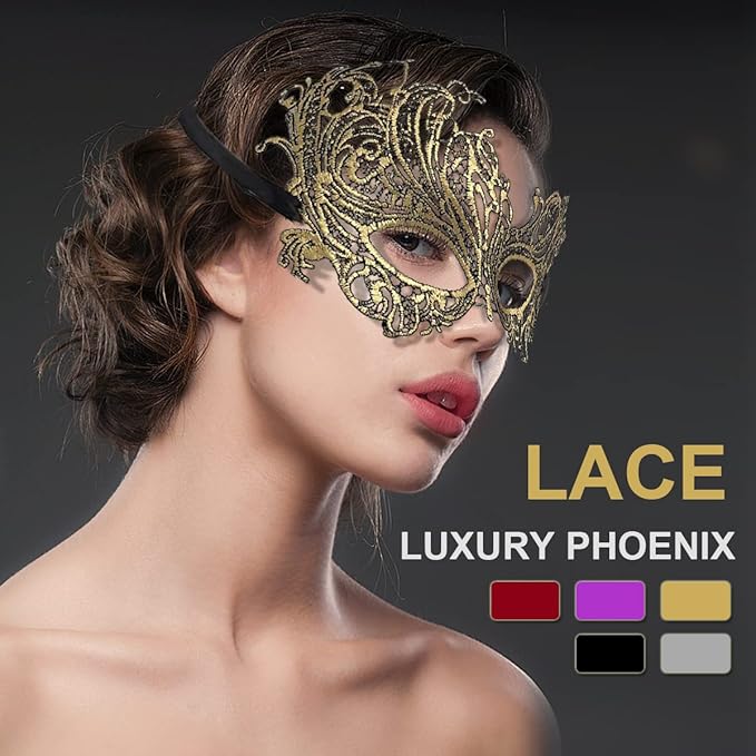 Masquerade Masks for Women Men Couple Lace Eye Mask for Venetian Carnival Halloween Party Ball Prom Costume Mardi Gras
