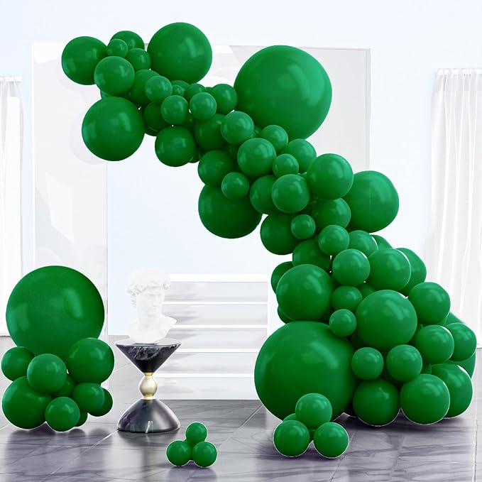 PartyWoo Dark Green Balloons 85 pcs Green Balloons Hunter Different Sizes Pack of 18 12 10 5 Inch Emerald Arch Kit Balloon Garland as Christmas Party Decorations Green-Y56