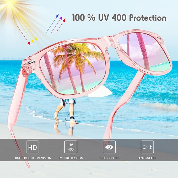 Pibupibu 10/20 Pack Neon Party Sunglasses Bulk,Wholesale Retro 80s Colorful Mirrrored Lens Sunglasses Party Favors