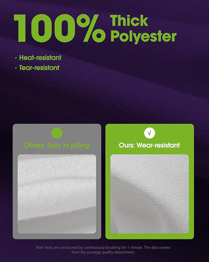 Pureegg Rectangle Table Cloth 60" x 84" – Durable Polyester Tablecloth Offers Reusable & Washable Protection, Ideal for Outdoor Party, Picnic, Wedding, Banquet and Birthday, Purple