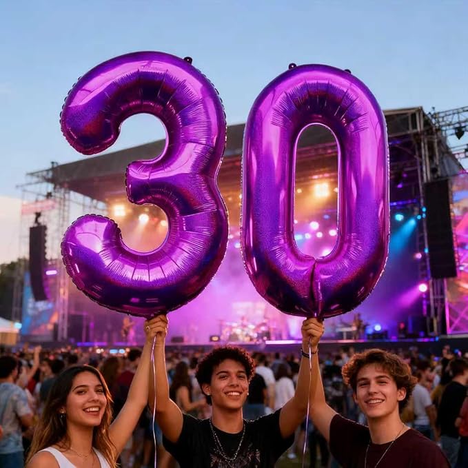 Laser Hot Pink Number 30 Balloons 40 Inch Giant Number Pink 30 Foil Mylar Balloons for 30th Birthday Anniversary Events Party Decorations