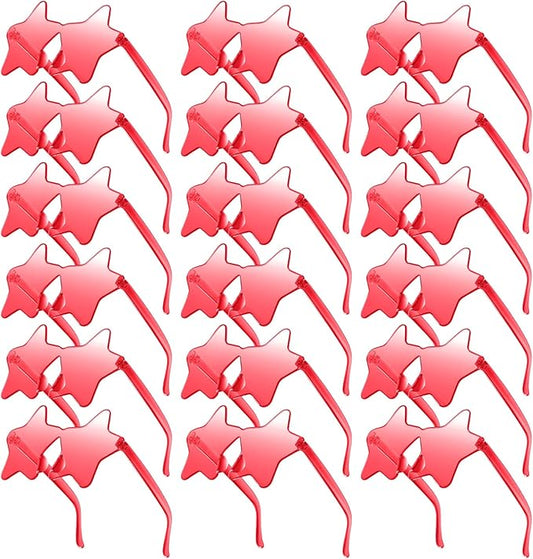 Morcheiong 10/20/30/40 Pack Star Sunglasses Colorful Rimless Sunglasses, Cool Pool Wedding Party Favor Pentagram Glasses