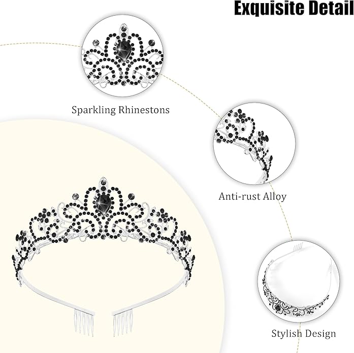 TAROSE Crowns for Women and Girls, Queen Crystal Gold Silver Tiaras with White Rhinestone and Combs, Goddess Crown for Wedding Bride Birthday Princess Bridal Shower Hair Accessories for Women