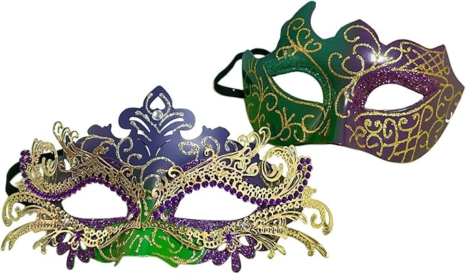 Couple Masquerade Mask Set, Venice Party Mask, Ancient Greek Roman Warrior Venetian Half Face Masks