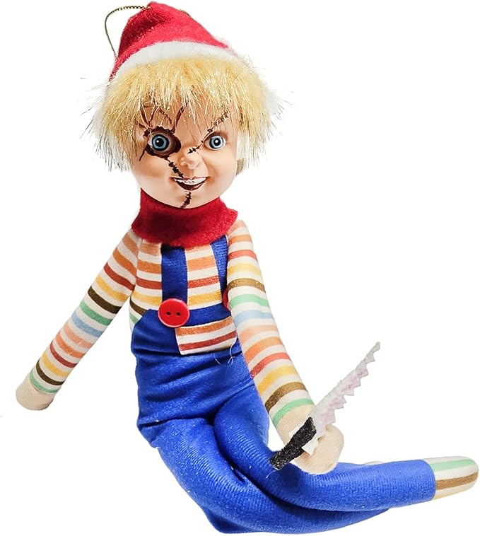 Creepy Killer Christmas Elf – 35cm Handmade Horror-Inspired Elf Decoration for Tree, Mantel & Holiday Party Décor – Spooky Ornament for Unique Holiday Fun