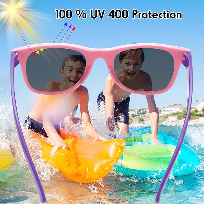 Pibupibu Kids Neon Colors Party Favor Supplies Unisex Sunglasses Pack of 8