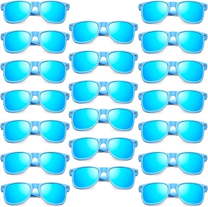 Pibupibu 10/20 Pack Neon Sunglasses for Women Men Bulk, Wholesale 80s Retro Colorful Mirrored Party Glasses Adult Unisex