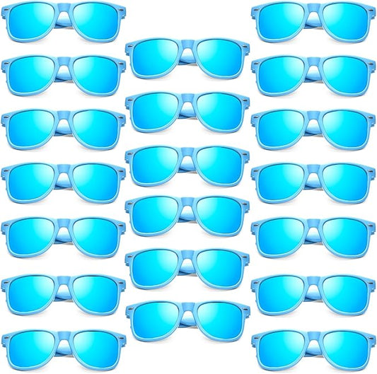 Pibupibu 10/20 Pack Neon Sunglasses for Women Men Bulk, Wholesale 80s Retro Colorful Mirrored Party Glasses Adult Unisex