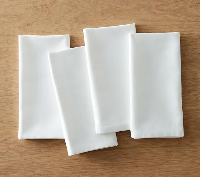 TARAN LIVING Cotton Napkin 100% Cotton Dinner Napkin Washable Dinning Table Napkins Gift for Easter Party Soft Farmhouse Décor White Napkins Cloth Set of 12-18x18 Inch
