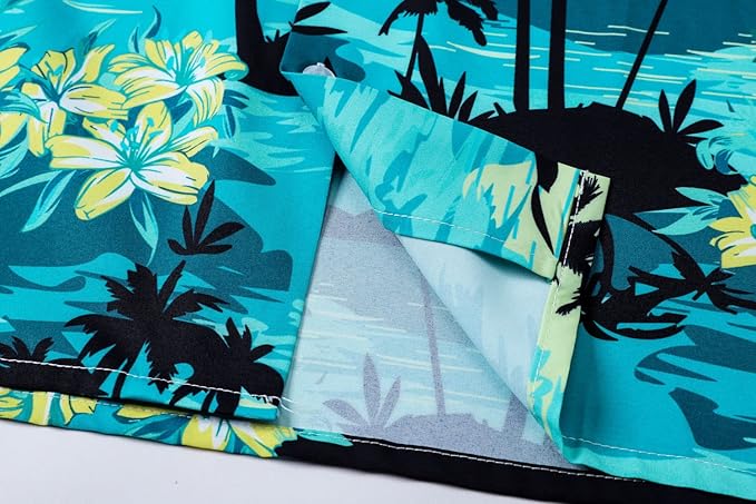 Cromoncent Matching Hawaiian Outfits for Family, Dad and Son Matching Luau Beach Tropical Shirts Mommy Daughter Tropical Sets